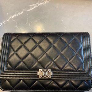 Chanel Boy Wallet on a Chain Quilted Lambskin WOV